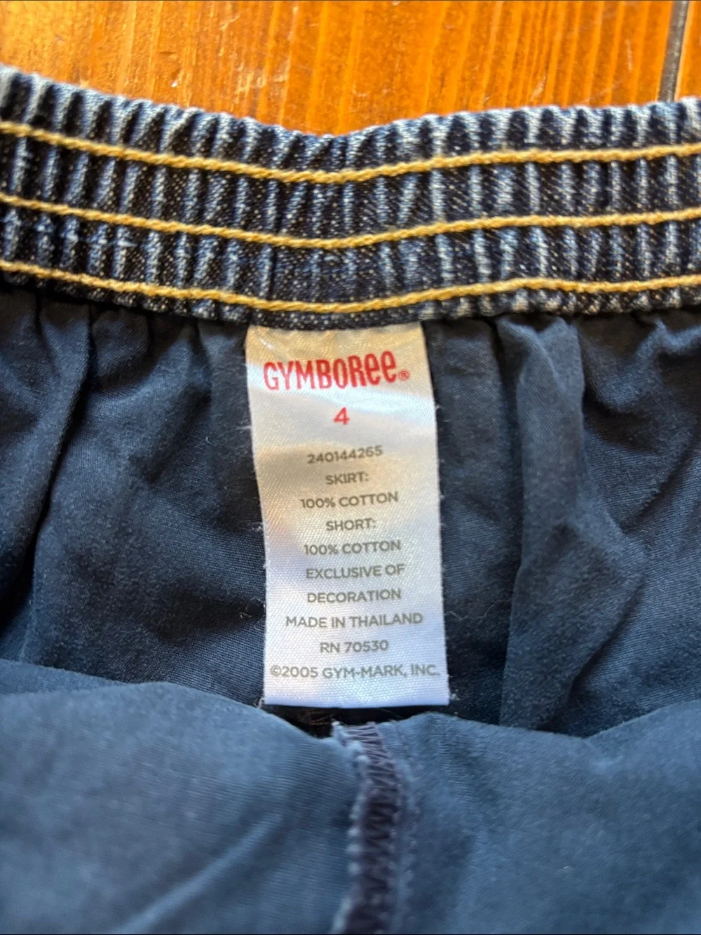 Gymboree Blue Denim Pleated Skort with Floral Embroidery Girls Size 4 GUC